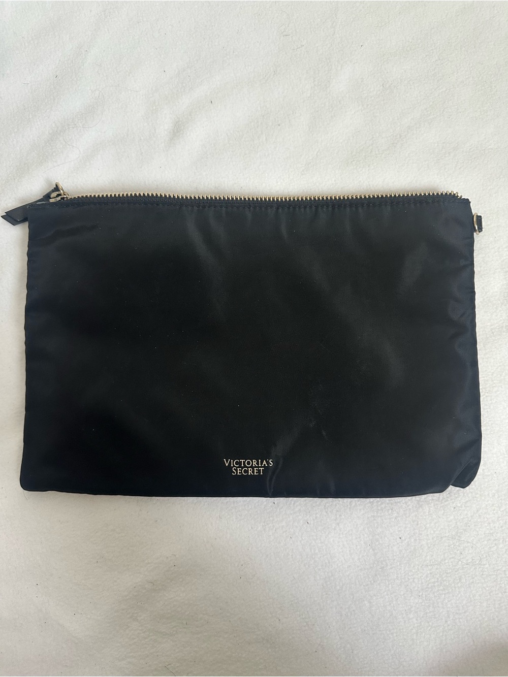Victoria's Secret Black Cosmetic Pouch with Gold Zipper
